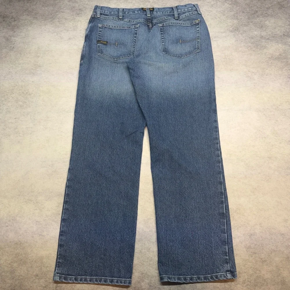 Ariat Rebar M3 Loose Straight Mens 34x32 Blue DuraStretch Stackable Work Jeans